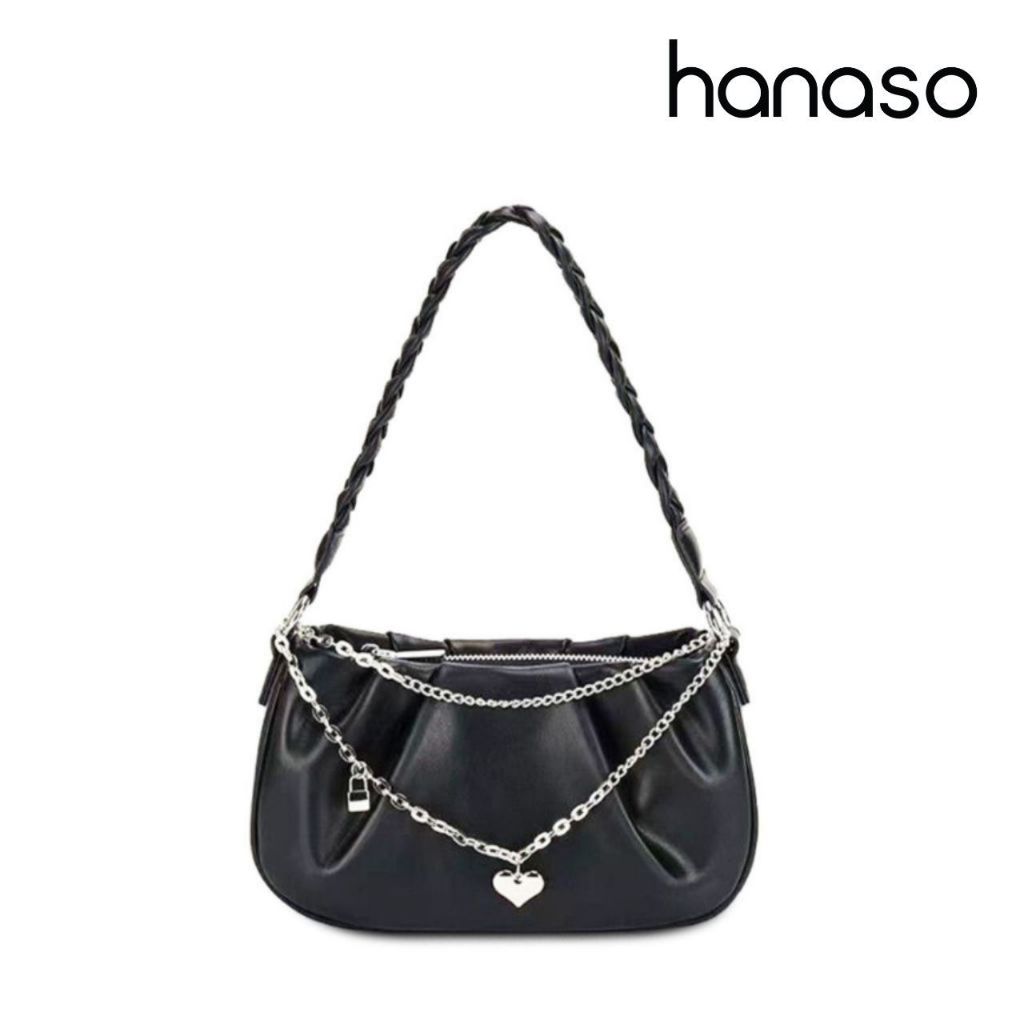 Hanaso กระเป๋าสะพายข้าง แต่งสายโซ่คล้อง กระเป๋าสะพายข้างเก๋ๆ เป๋าสะพายข้าง Under Arm Bag