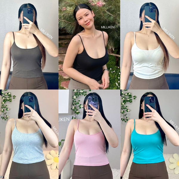 เสื้อสายเดี่ยว FreeSize สายเดี่ยวคอกลม คอโค้ง ผ้านิ่ม นุ่ม ผ้ายืด ใส่สบาย รัดรูป ทรงเข้ารูปสวย