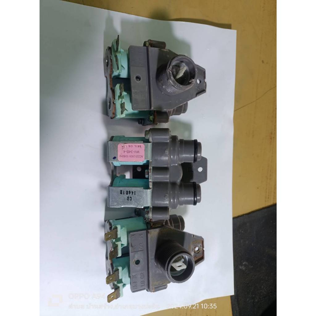 วาล์ว คอลย์ 220Vac น้ำเข้าเครื่องซักผ้า Toshiba WV-34BU-4 แบบสองทาง เครื่องฝาบน...🔥สินค้าถอดแท้มือ2🔥