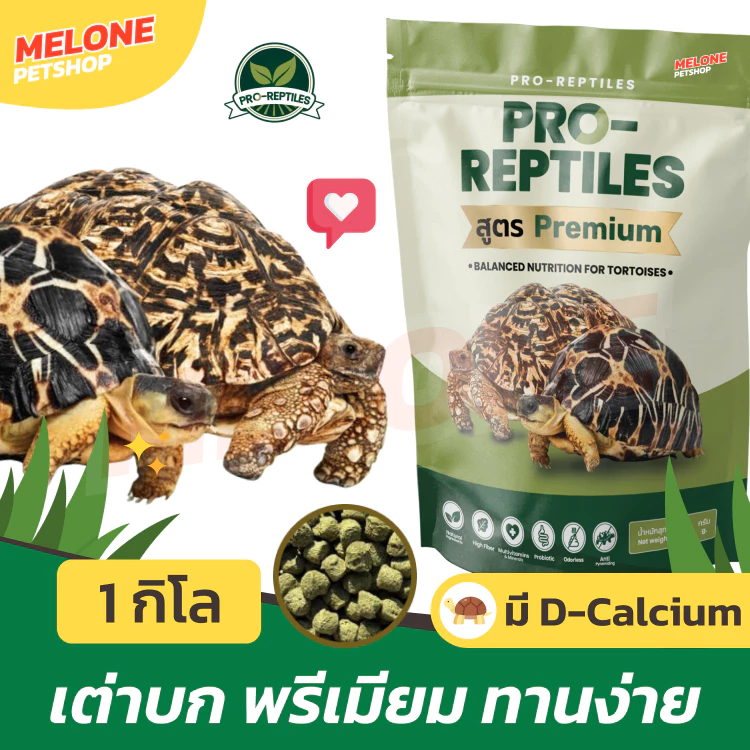 [ล็อตใหม่] Pro-Reptiles Premium อาหารเต่าบก พรีเมียม เต่าชูคาต้า ขนาด 1 kg