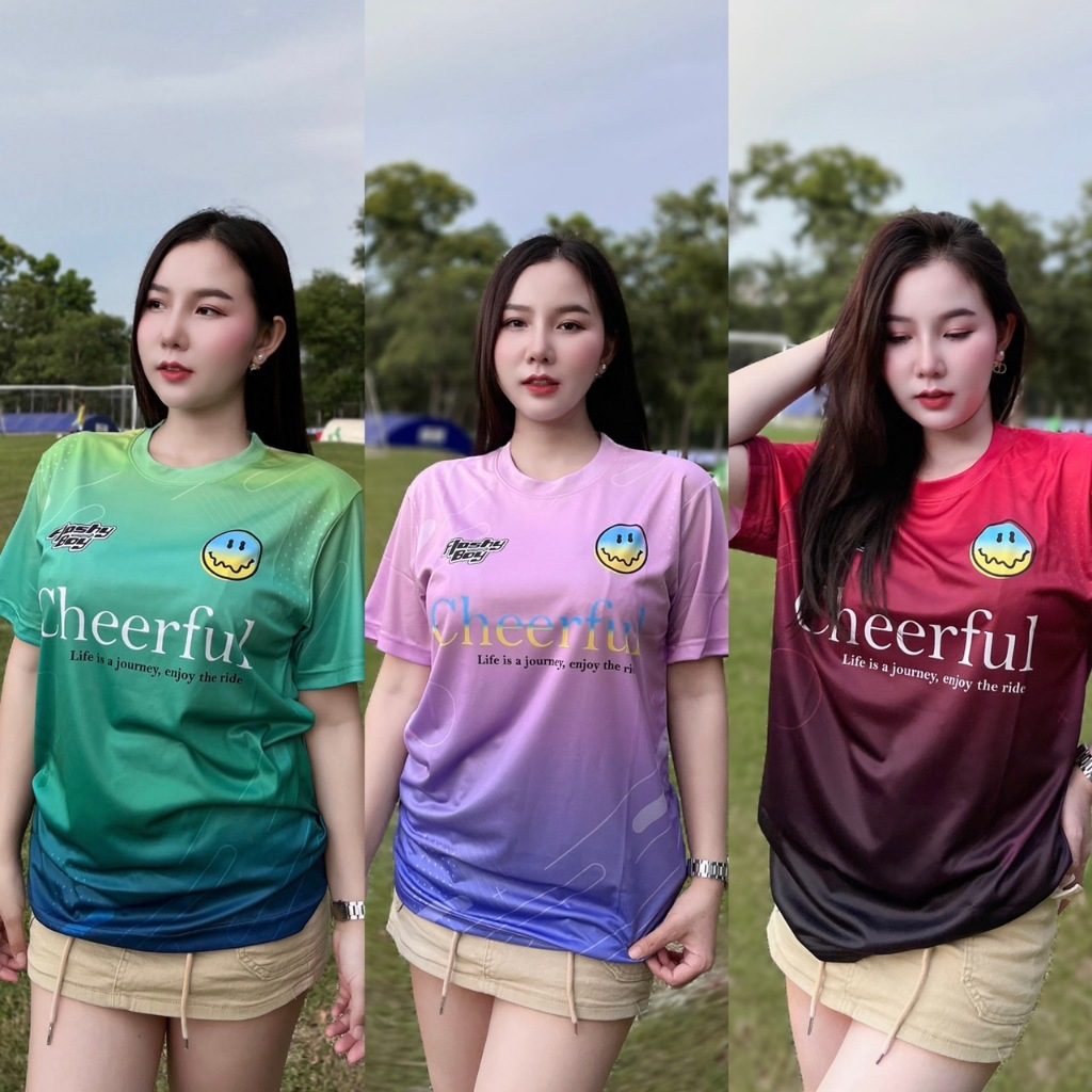 [พร้อมส่งจากไทย] namsap ZUZA Cheerful เสื้อยืดกีฬาแฟชั่นคอกลม ผ้าไมโครฯ ออกกำลังกาย ระบายอากาศได้ดี ใส่ได้ทั้งชายหญิง