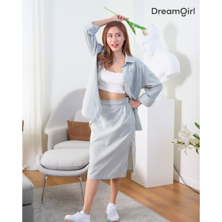 ชุดเซ็ท เสื้อเชิ้ต+กระโปรง Free Size