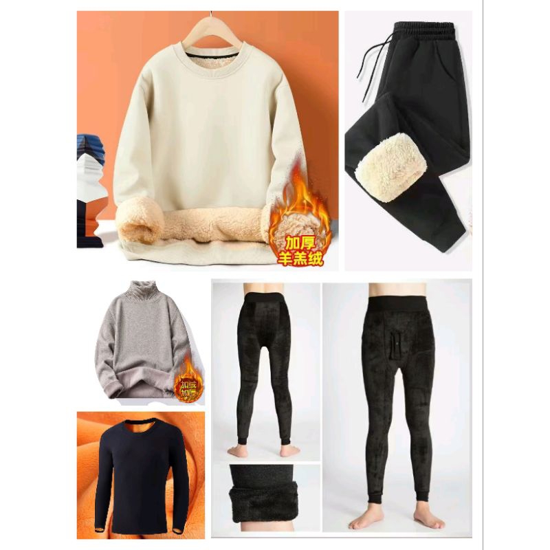 พร้อมส่ง อุปกรณ์กันหนาวผู้ชาย เลกกิ้งกันหนาวชาย เสื้อสเวตเตอร์ชายบุขน