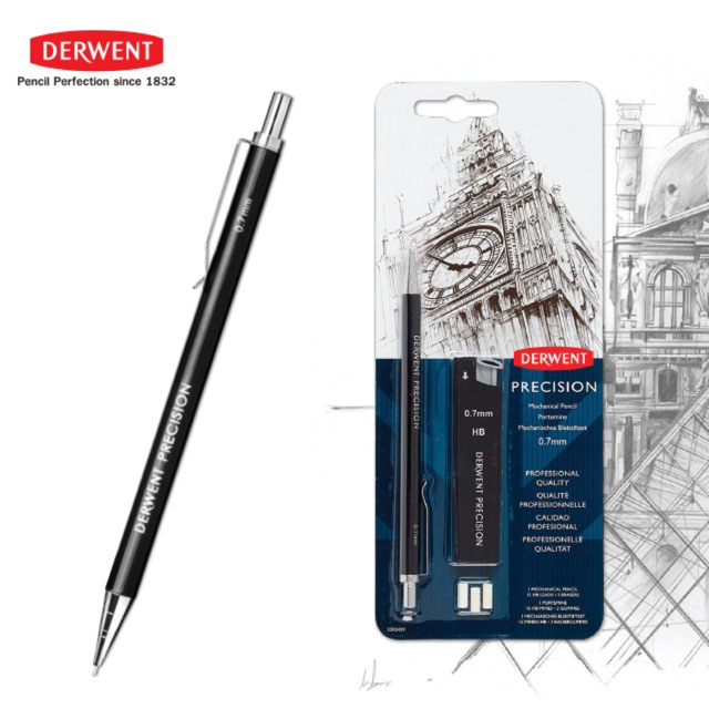 Derwent Precision Mechanical Pencil Set HB 0.7 mm. I ชุดดินสอกดขนาดหัว 0.7 มม.