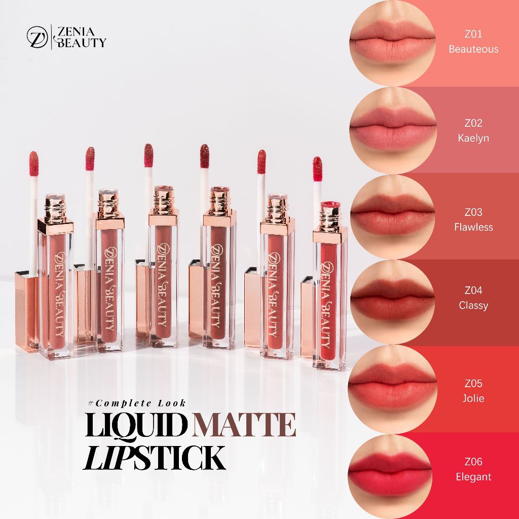 ZENIA BEAUTY Liquid Matte Lipstick  รุ่น Complete Look 3ml.
