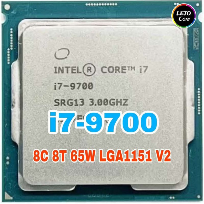 ซีพียู CPU  i7 9700 3.0Ghz / Turbo 4.7Ghz/ 8คอร์ 8เทรด / 65W / 14nm  ฟรีซิลิโคลนซอง i7 9700