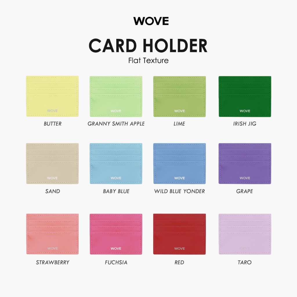 WOVE - Card holder flat กระเป๋าใส่บัตรรุ่นหนังเรียบ โทนสีสันพาสเทล