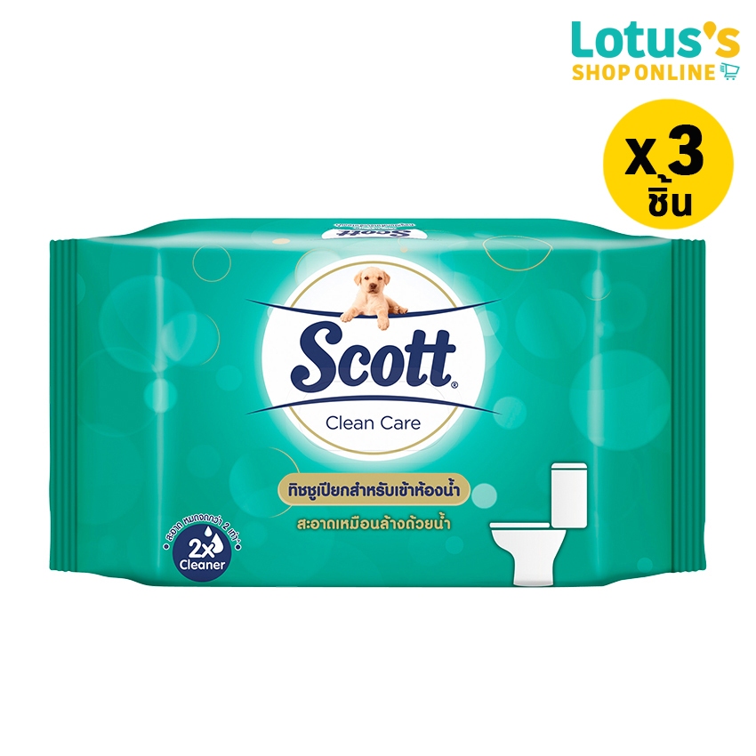 [ทั้งหมด 3 ชิ้น] สก๊อตต์ คลีนแคร์ มอยส์ไวพ์ 38 แผ่น SCOTT CLEAN CARE MOIST WIPES 38 SHEETS