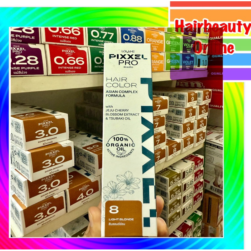 เฉพาะสีไม่รวมไฮโดรเย่น #Lolane Pixxel pro hair color organic oil สีผม พิกเซล โปร สีย้อมผม