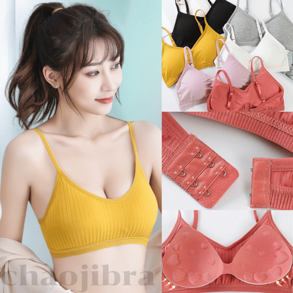 ชุดชั้นในผู้หญิง สปอร์ตบราผ้านิ่ม B-019 ไม่มีโครง เสริมฟองน้ำในตัว สามารถถอดออกได้ ปรับได้3ระดับ พร้อมส่ง