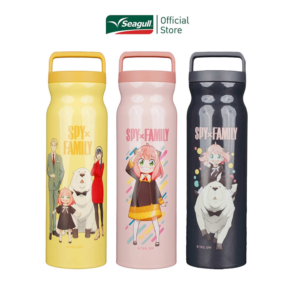 Seagull กระติกน้ำสุญญากาศ SPYxFAMILY 0.75 ลิตร มี 3 สี ให้เลือก (สีชมพู/สีเหลือง/สีดำ)