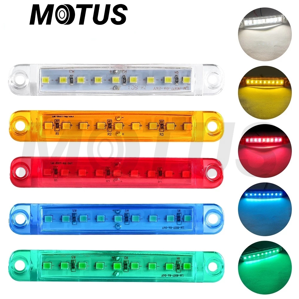 MOTUS 9 LED ไฟแถบ 12-24V - หลอดไฟสัญญาณกันน้ํา - โคมไฟข้างเครื่องหมาย LED - แถบไฟเตือนรถบรรทุก - สําหรับรถยนต์ รถพ่