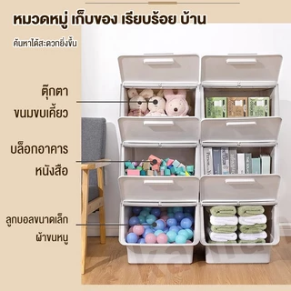 kaman กล่องเก็บของ กล่องฝาหน้า กล่องพลาสติก กล่องเอนกประสงค์ เก็บของ กล่องเก็บของเล่น วางซ้อนกันได้ ป้องกันฝุ่นและกันน้ำ