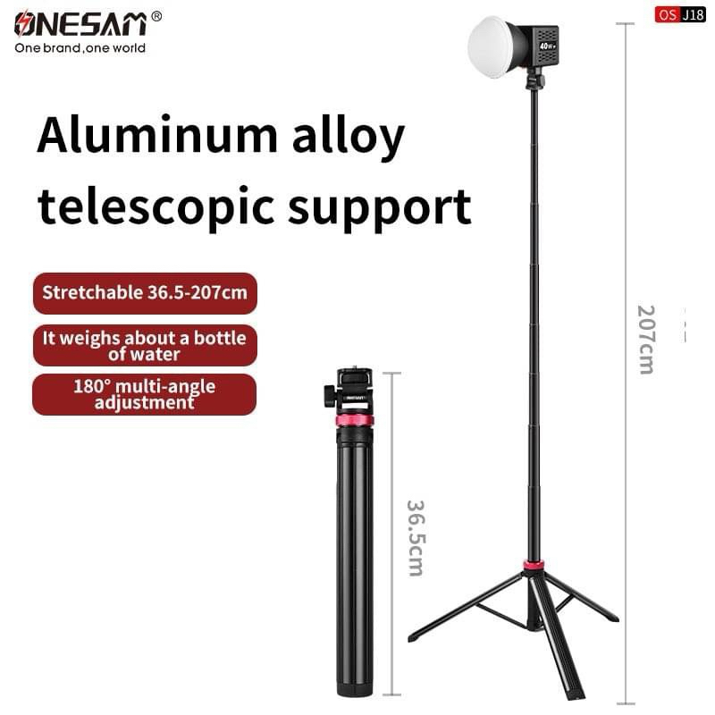 มาไหม่ ONESAM OS J18 Portable Light Stand ขาตั้งกล้อง ขาตั้งไฟแบบ Handheld Tripod ปรับความสูงได้ถึง 2 เมตร มือถือ