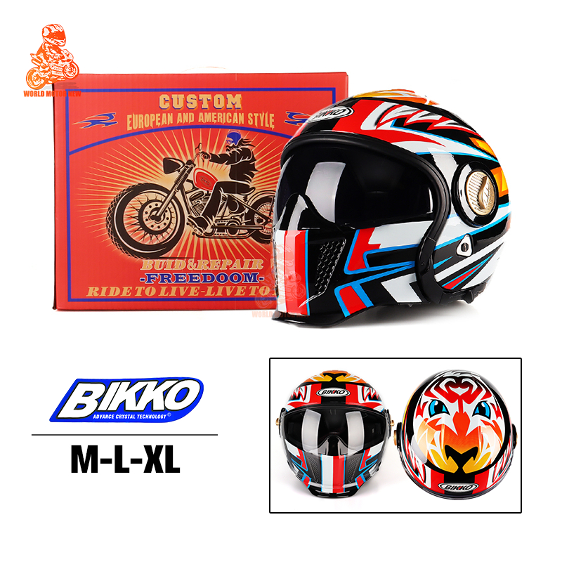 โปรพิเศษ !! หมวกกันน็อค BIKKO ถอดออกได้ LION L-XL ลายใหม่ล่าสุด ส่งไว!!! Modular Helmets