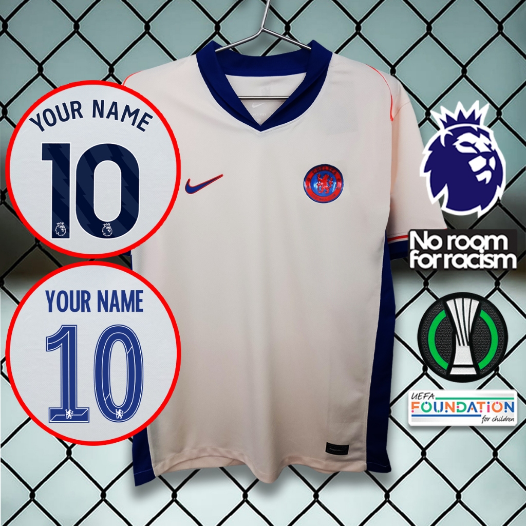 เสื้อฟุตบอล ทีม เชลซี เยือน สีครีม ล่าสุดปี 2024-25 AA0161 เกรดแฟนบอล รับทำชื่อ-เบอร์ ไซส์เอเชีย S-2XL