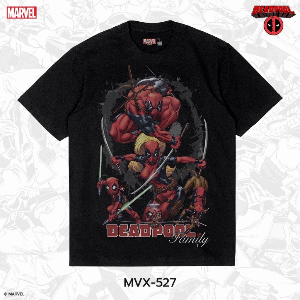 Power 7 Shop เสื้อยืดการ์ตูน มาร์เวล ลาย DEADPOOL ลิขสิทธ์แท้ MARVEL COMICS  T-SHIRTS (MVX-527)