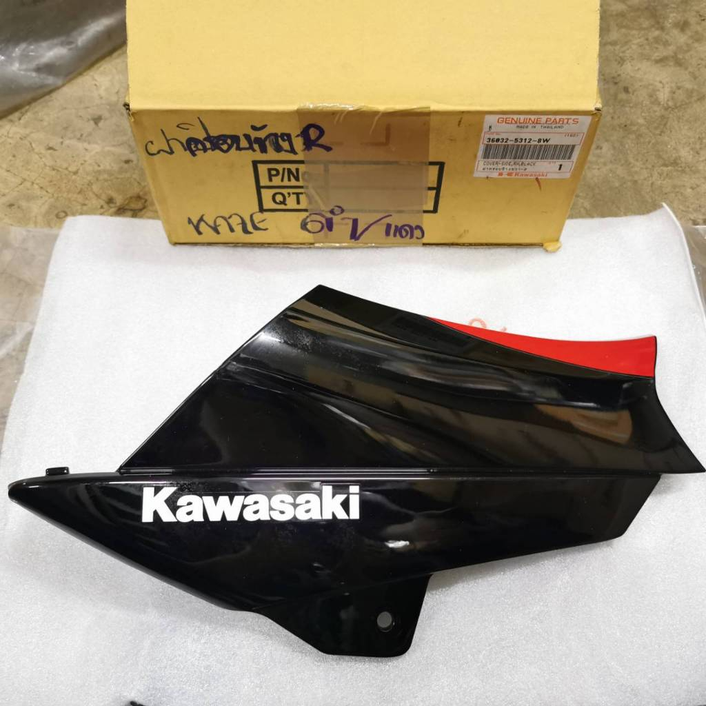 ฝาครอบข้าง ขวา* สีดำ KAZE 112 AN112A3 แท้ศูนย์ KAWASAKI 36032-5312-8W ฝาข้าง ฝาปิด ชุดสี