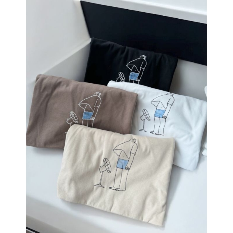 เสื้อ Oversize คอกลม สกรีน DFT เสื้อยืดโอเวอร์ไซส์ ป้ายมินิมอล(วาฬ) อก 44-46"