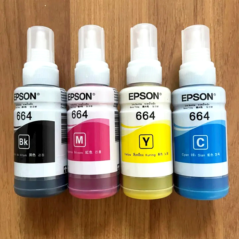 หมึกเติมของแท้ Epson รุ่น 664 T664 L100 L120 L200 L210 L220 L360 L365 L565 L1300（สามารถออกใบเสร็จได้）