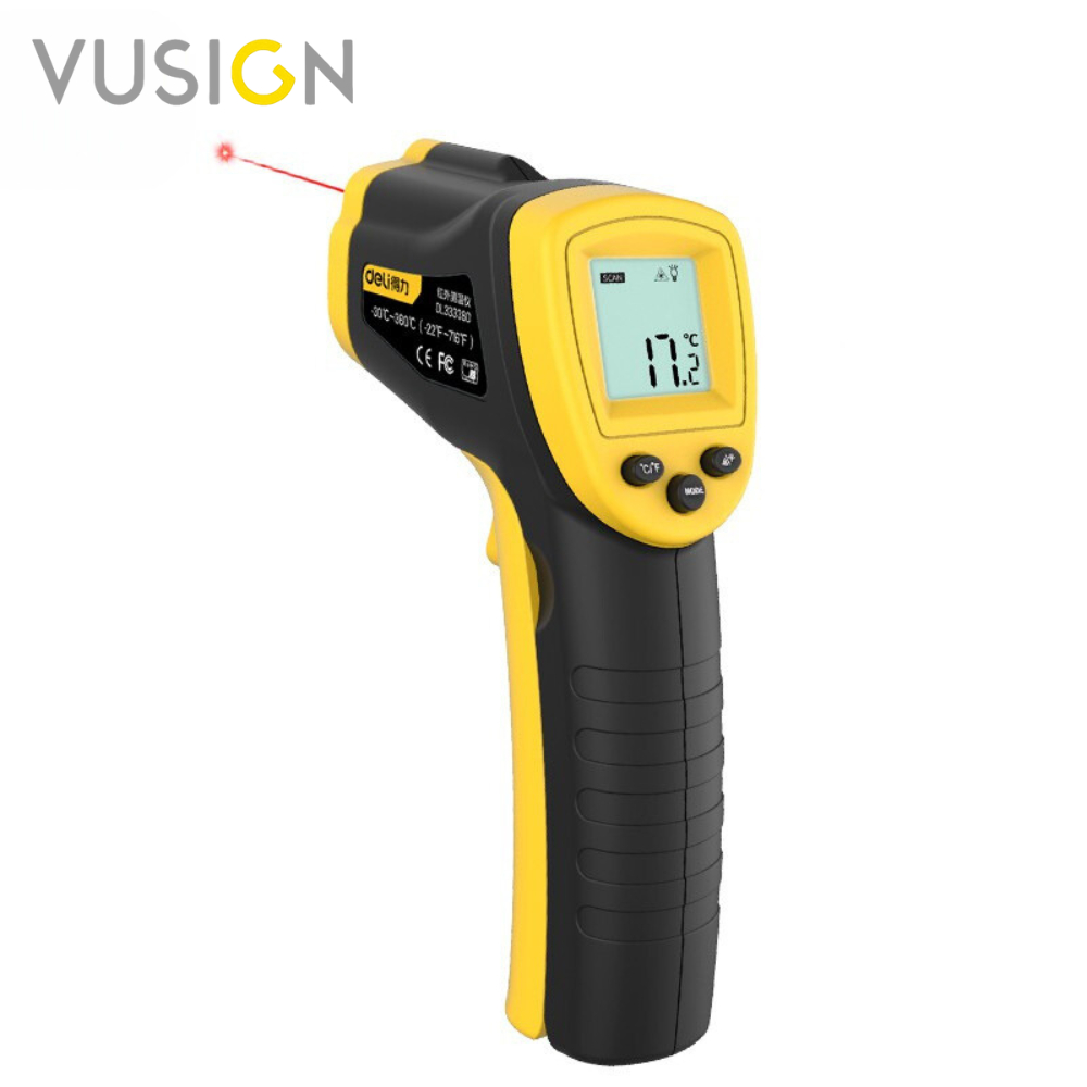 Vusign เครื่องวัดอุณหภูมิอินฟราเรด ปืนวัดอุณหภูมิ สำหรับอุตสาหกรรม จอ LED Infrared Thermometer