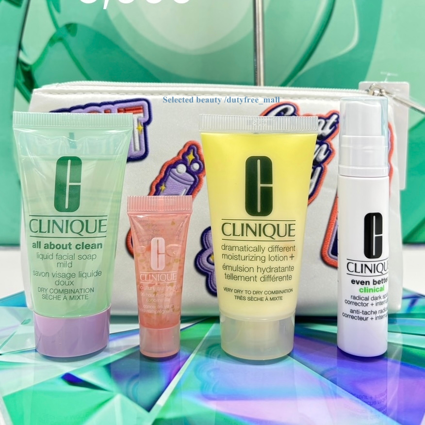 Clinique Gift Set 4 Items + Bag กระเป๋าขาว เซทผลิตภัณฑ์บำรุงผิวหน้า