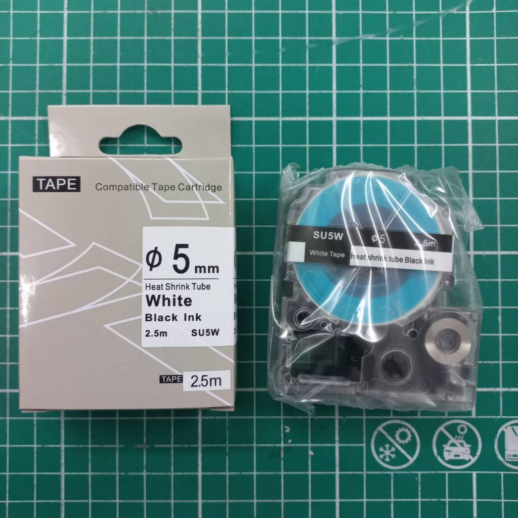 เทปท่อหด เทียบเท่า EPSON 3.5, 5, 7, 11 mm LC-SU5W LC-SU7W Heat Shrink Tube SU3.5W SU5W SU7W SU11W LC-SU3.5W LC-SU11W