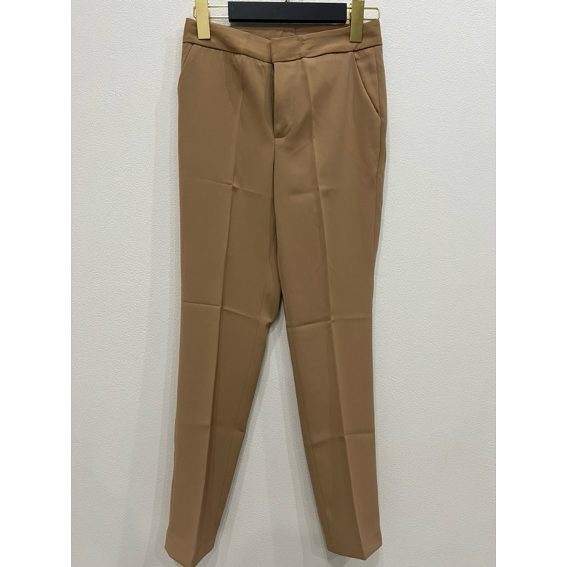 กางเกงขายาว ทรงกระบอกเล็ก สีน้ำตาล แบรนด์ FuFala ไซส์ s ของใหม่