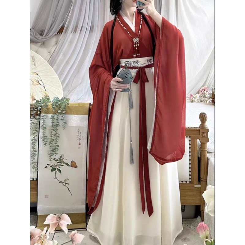 แบ่งจ่าย2รอบ ;  ชุดฮั่นฝู汉服 สีแดง  ●○พรีออเดอร์○● | wanwan.pita ร้านชุดจีนโบราณ |