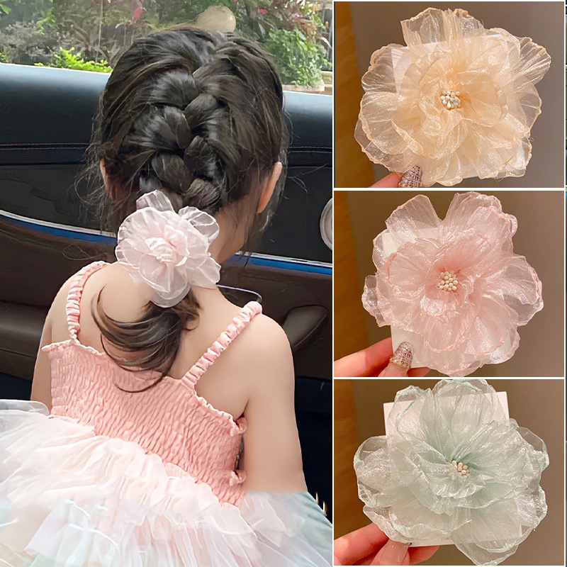 4pcs กิ๊บติดผม กิ๊บสีหวาน ดอกไม้ กิ๊บลูกสาว