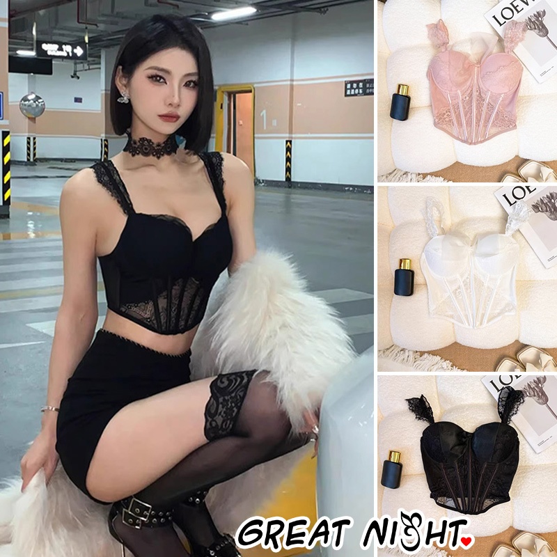 Great Night สายเอี๊ยมลูกไม้ เสื้อกล้ามเซ็กซี่ ทรงเข้ารูป ใส่สบาย ส่งไวจากไทย มีสามสีให้เลือก