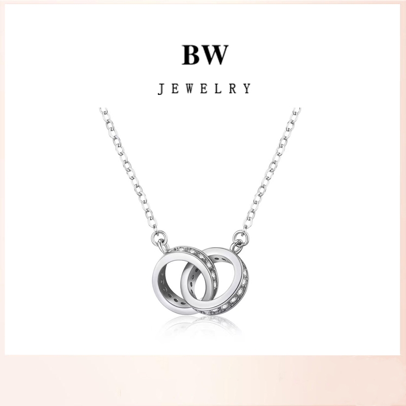 Jewelry สร้อยคอ จี้เงิน สร้อยคอแฟชั่น สร้อยคอทองคำขาว ✨BWX013 สร้อยคอจี้นำโชค