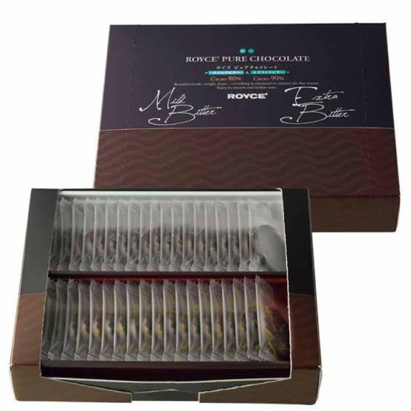 ROYCE PURE CHOCOLATE  Cacao 80% Cacao 90% (กล่องดำ)