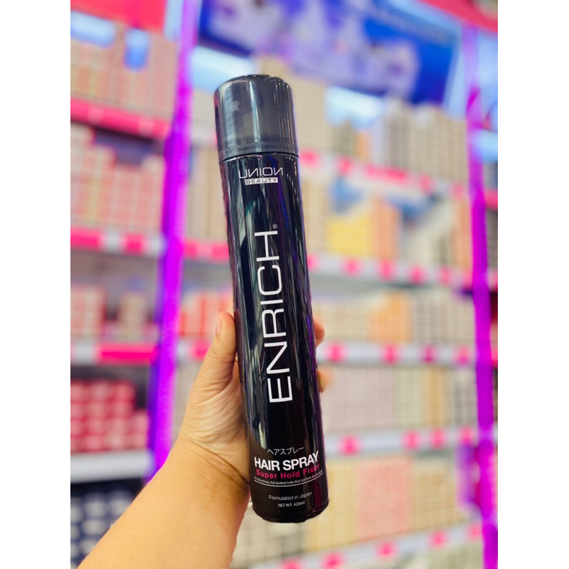 Union Enrich Hair Spray สเปร์ย จัดแต่งทรงผม ยูเนี่ยน บิวตี้ เอ็นริช แฮร์ สเปร์ย 420ml อยู่ทรงนาน จัด