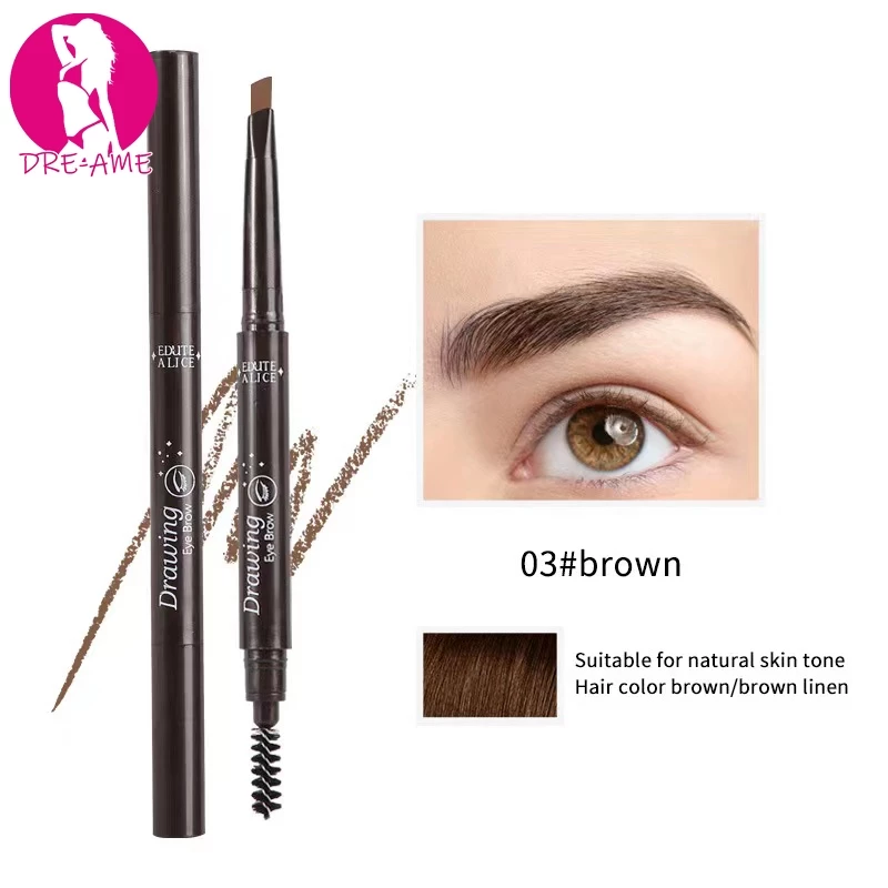 ดินสอเขียนคิ้ว กันน้ำ ดินสอเขียนคิ้วแบบหมุน eyebrow pencil 2 in 1 5 สีให้เลือก