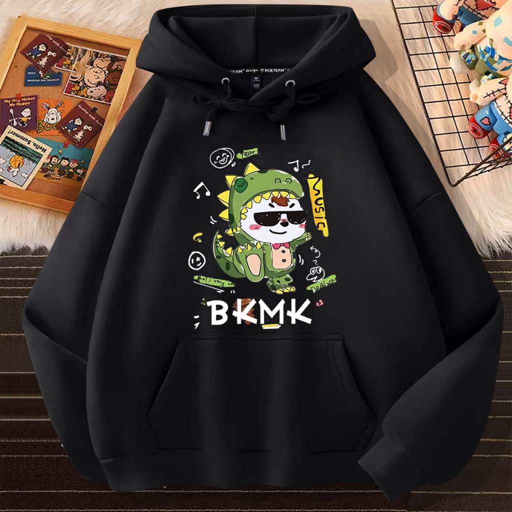 L854เสื้อฮู้ดแขนยาวใส่ได้ทั้งชายและหญิง ผ้าโพลีเอสเตอร์ใส่สบาย เสื้อแฟชั่นลายน่ารัก - รูปที่ 2