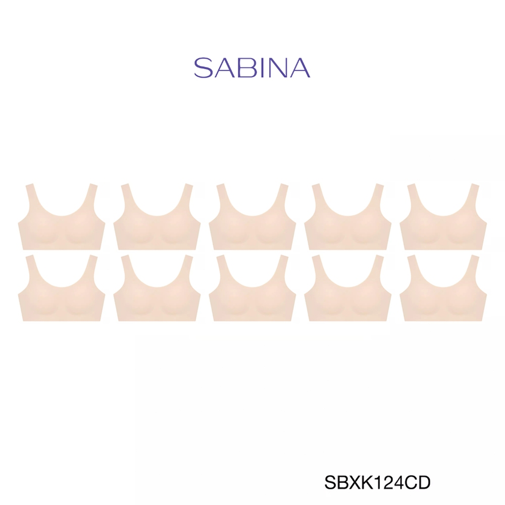 Sabina เสื้อชั้นใน (Set 10 ชิ้น) Seamless Fit รุ่น Soft Collection รหัส SBXK124CD สีเนื้อเข้ม