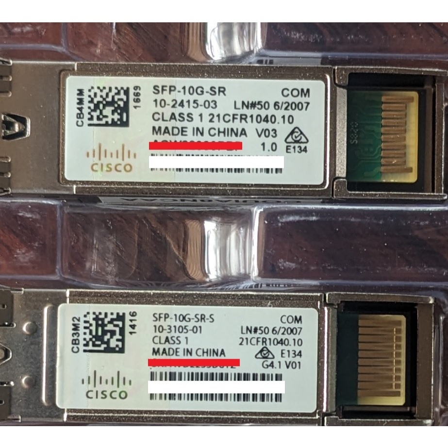 Cisco 10GBASE-SR SFP Module Multimode [P/N SFP-10G-SR=]