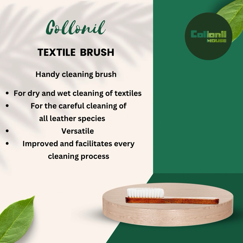 [ส่งเร็วพิเศษ] Collonil โคโลนิล Textile Brush แปรงขนหมูป่า ใช้คู่ผลิตภัณฑ์ทำความสะอาดผ้าและหนัง ราคา ถูกที่สุด ดีลบีเคเค แกลเลอรีภาพที่ 2