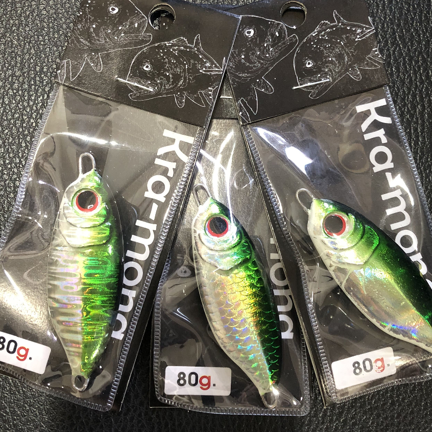 A-016 สีเขียว มี3ลายให้เลือก เหยื่อจิ๊กกิ้ง ไลท์จิ๊กกิ้ง สปีดจิ๊ก Jigging เหยื่อตกปลาโลหะ เหยื่อตกปลาทะเล นน.50-110กรัม