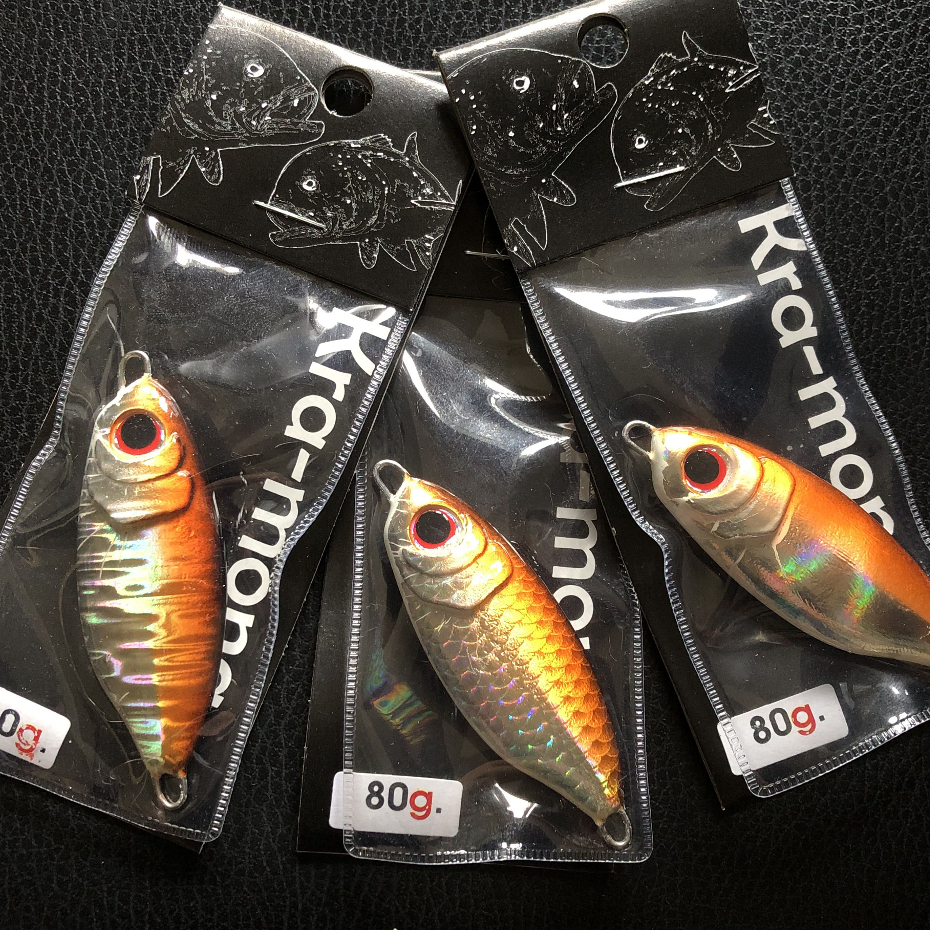A-016 สีส้ม มี3ลายให้เลือก เหยื่อจิ๊กกิ้ง ไลท์จิ๊กกิ้ง สปีดจิ๊ก Jigging เหยื่อตกปลาโลหะ เหยื่อตกปลาทะเล นน.50-110กรัม