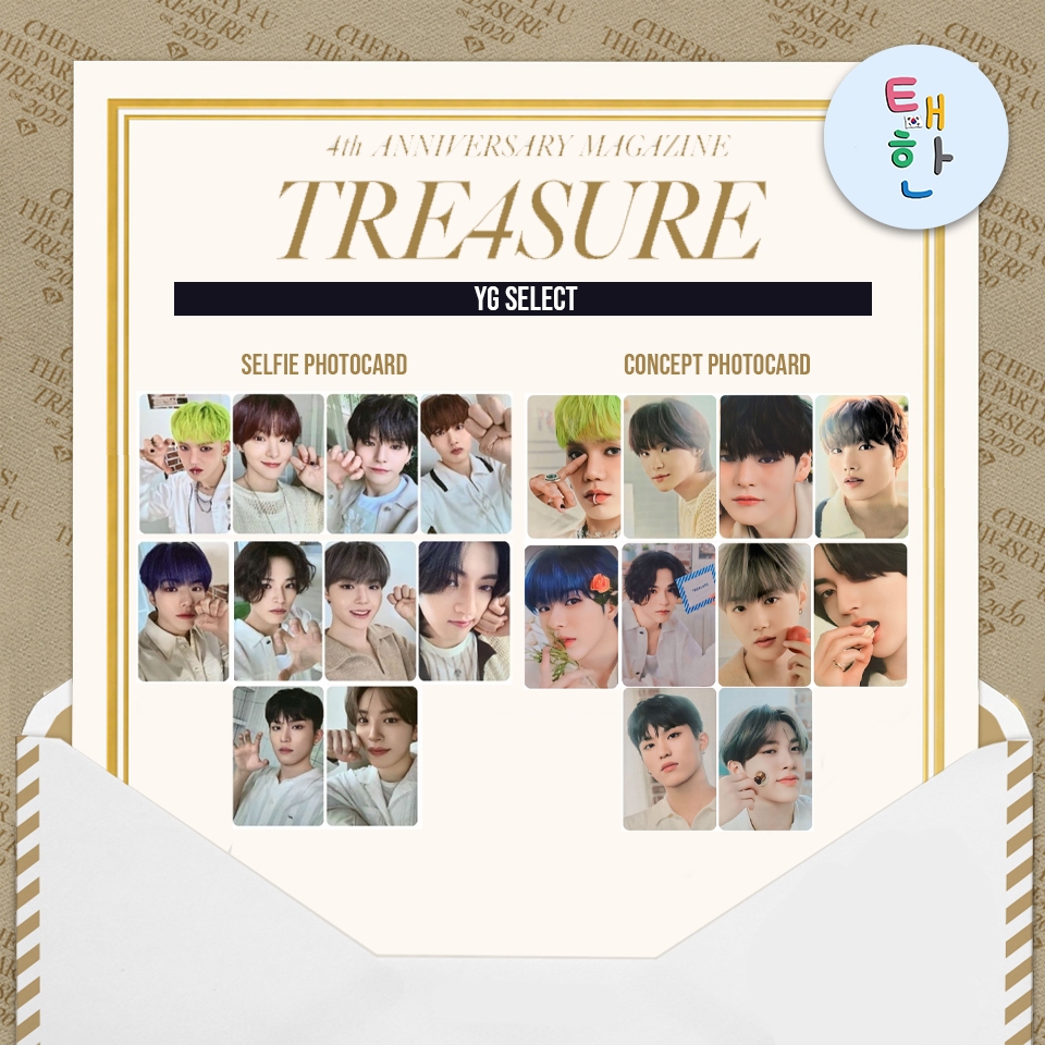 ✅พร้อมส่ง 🔴ลด 30% SHOPEE LIVE🔴 [TREASURE] การ์ด 4th ANNIVERSARY MAGAZINE (PHOTOCARD)