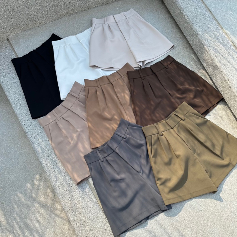 FAV PANT(สีเบสิค) : กางเกงขาสั้นเอวสูง ver.โทนเบสิค มีสีเยอะมาก! ขอบเอวแน่น พรางหุ่น เก็บทรงสวย