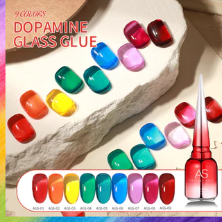สีทาเล็บเจล สีไซรัป AS 9 เฉดสี เงางามดุจอำพัน มี 9 เฉดสีให้เลือก AGS Set