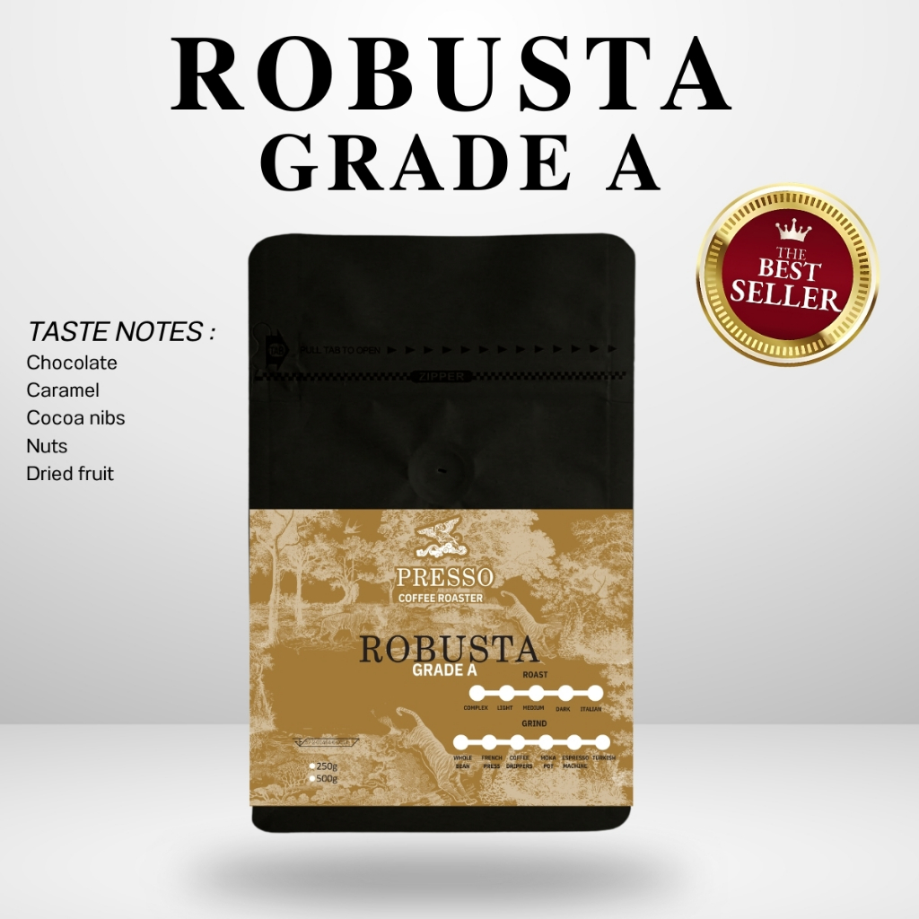 Presso Coffee Roaster กาแฟคั่วสด Robusta 100%  ดอยช้างเชียงราย