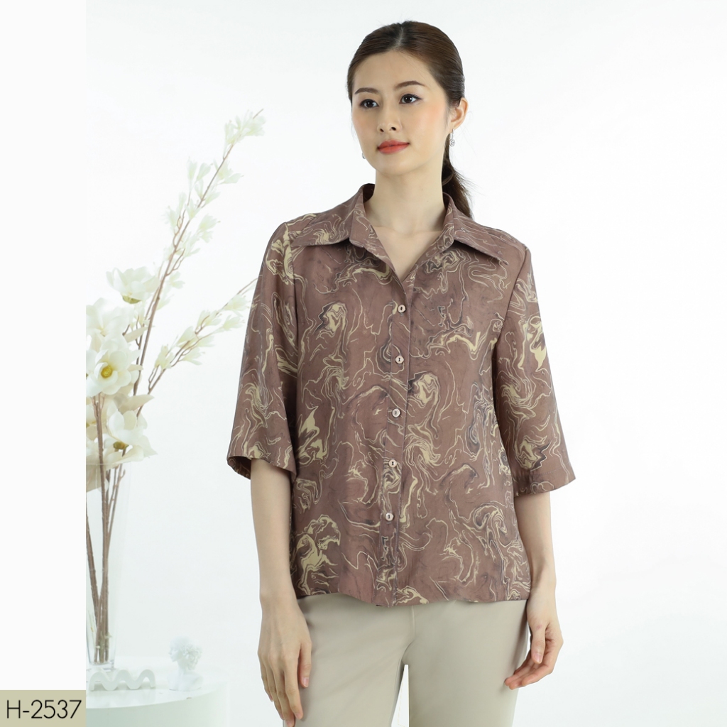 MIKIKO Shirt MI-H2537 โคโม่ จินจีร่า แขนยาว IGPU24-9