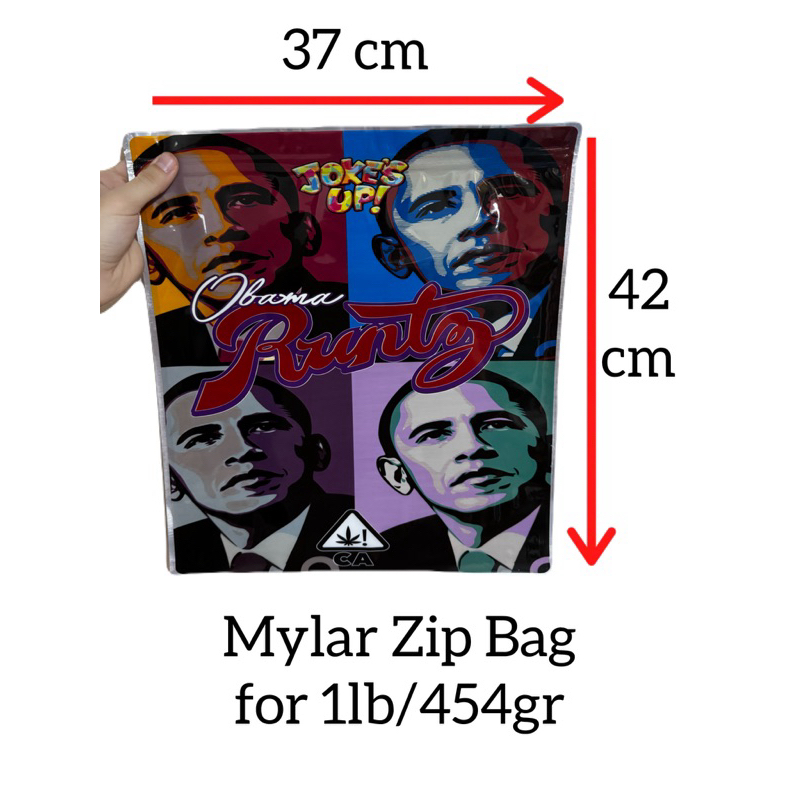 Obаma Runtz Mylar zip bag size 454 grams / 1 lb