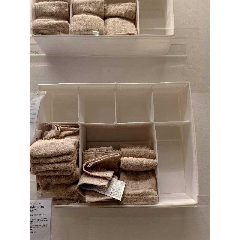 IKEAshopping IKEA กล่องแบ่งช่อง เก็บของในตู้เสื้อผ้า ikea SKUBB สกุบบ์ กล่องผ้า ตะกร้าผ้า