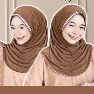 ผ้าคลุมฮิญาบ รุ่น ผ้ายืดกุ๊น 3เส้น ไซส์ Mบช