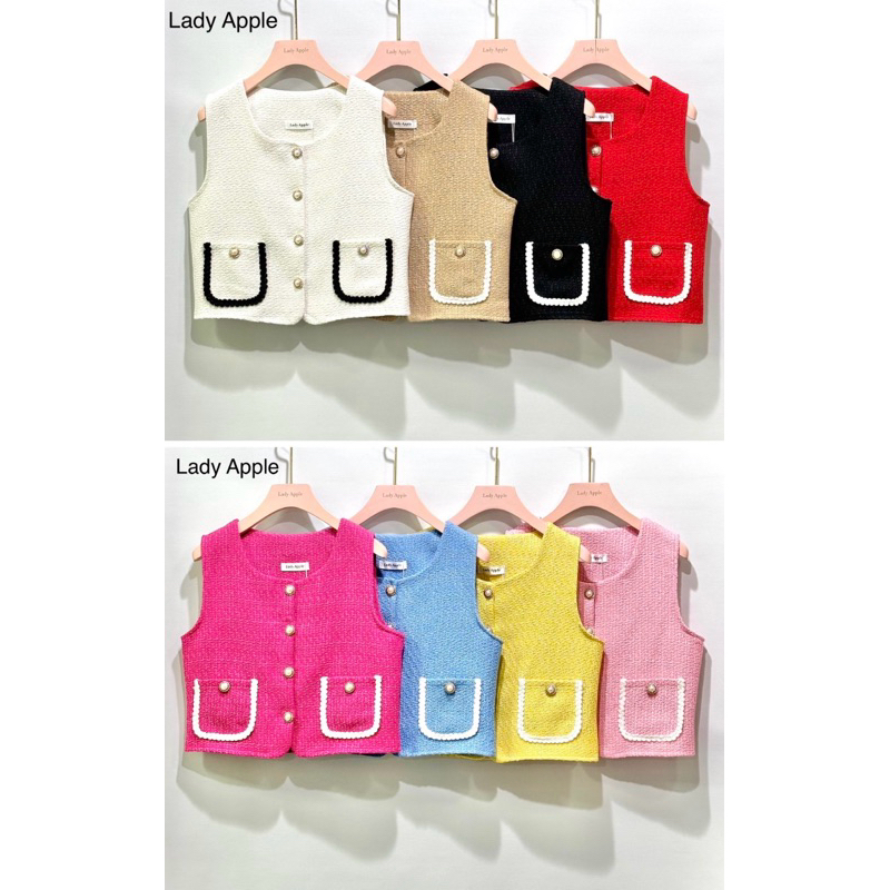 Lady Apple : เสื้อทวิตแขนกุดมีกระเป๋าที่้ิเอว